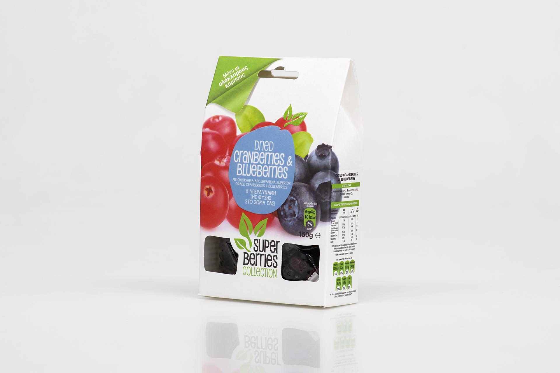 Cranberries, blueberries packaging